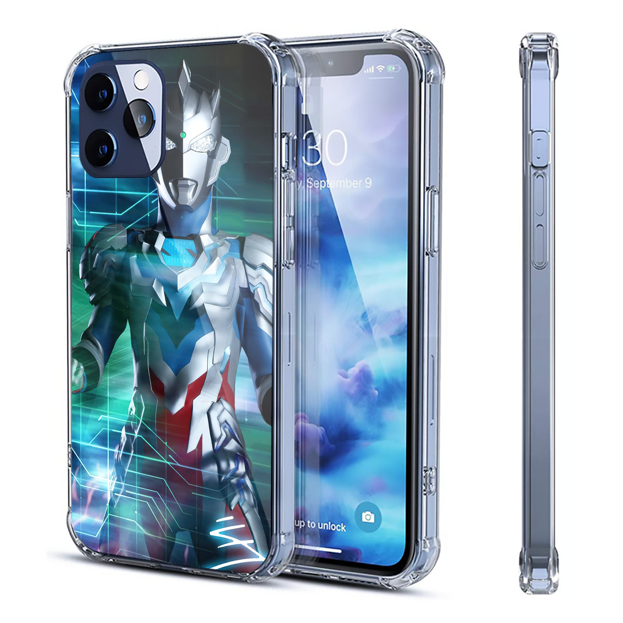 （画像用） ウルトラマン Ultraman 【iPhone 12シリーズ対応】透明スマホケース（クリアソフトケース）